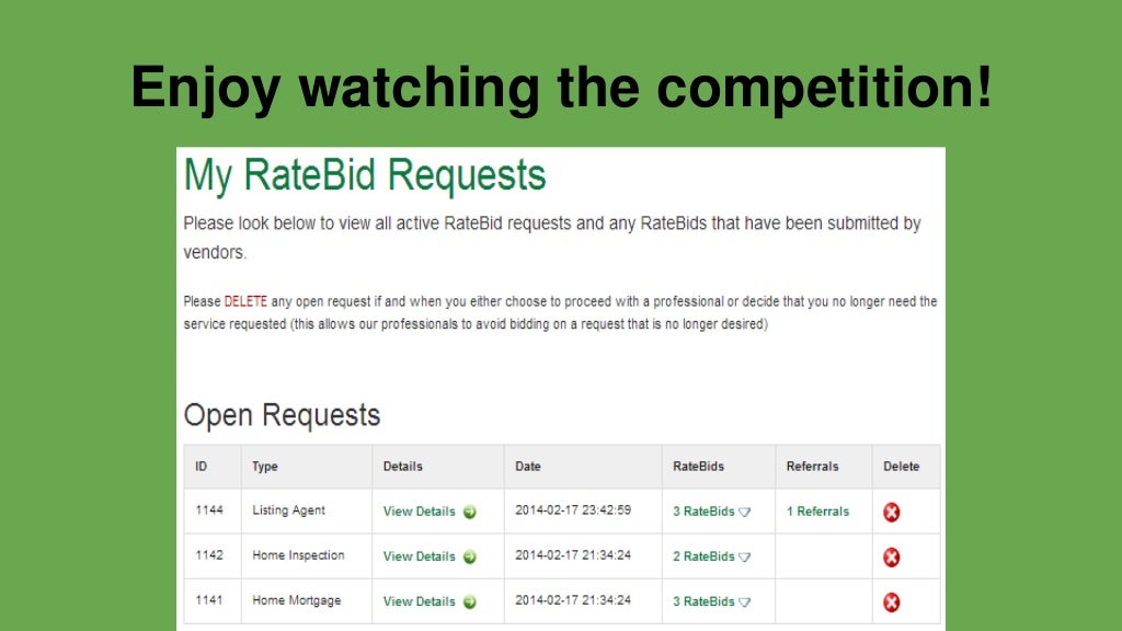 RateBid Reverse Auction Platform Instructional Presentation