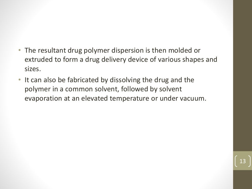 Rate Controlled Drug Delivery Systems