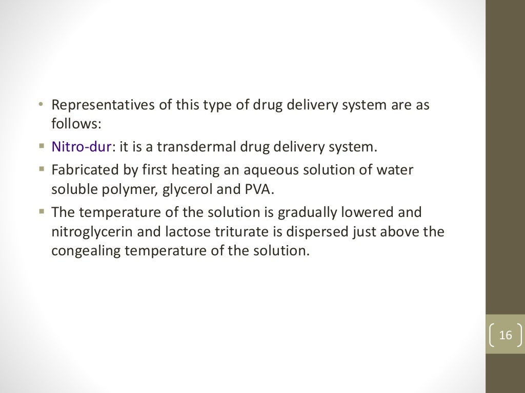 Rate Controlled Drug Delivery Systems