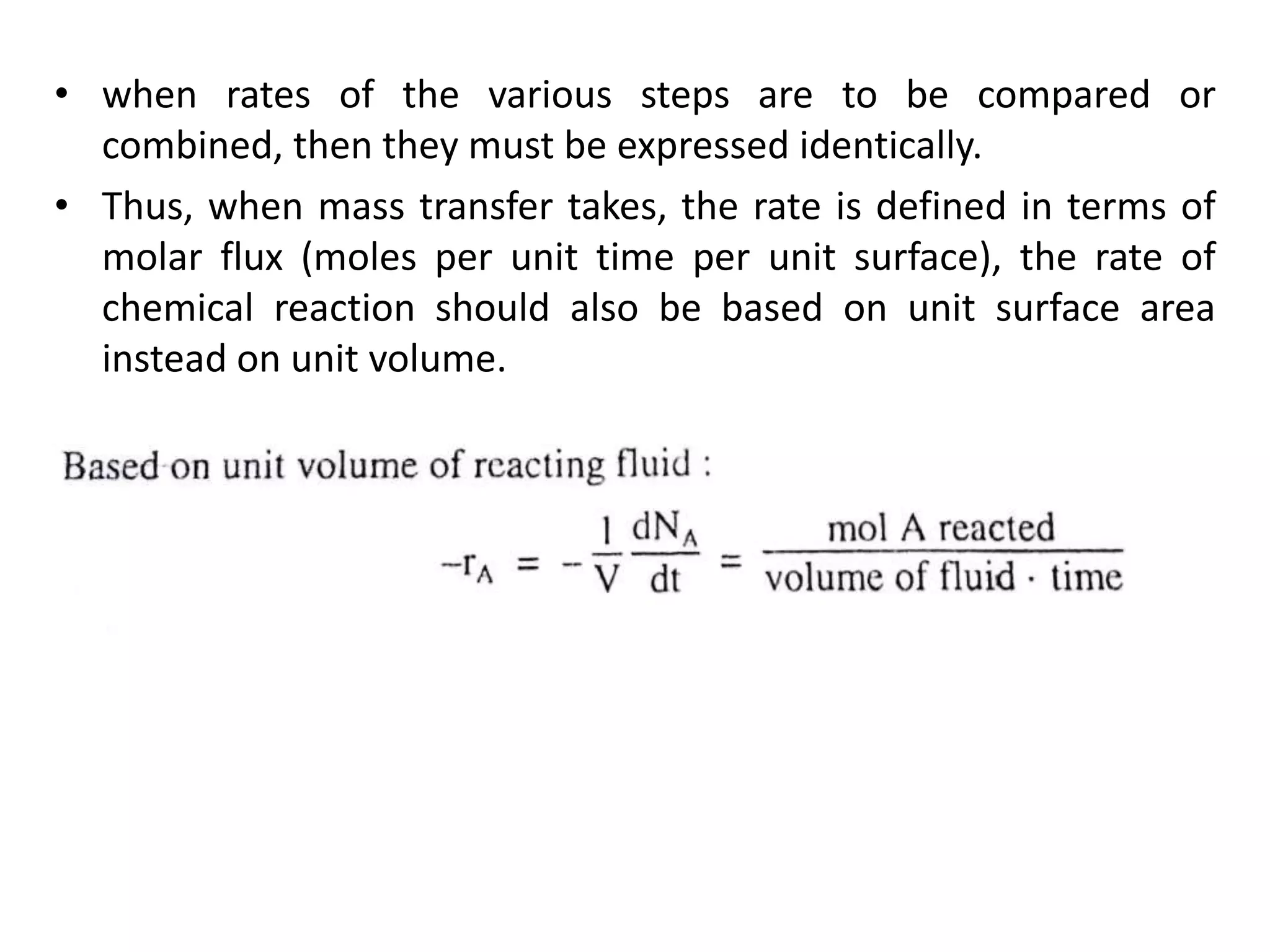Rate equations for heterogeneous reactions combining linear and ...