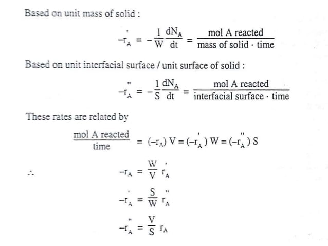 Rate equations for heterogeneous reactions combining linear and ...