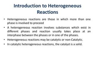 Rate equations for heterogeneous reactions combining linear and ...