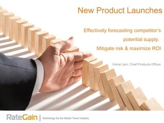 Effectively forecasting competitor’s potential supply.  Mitigate risk & maximize ROI Vishal Jain, Chief Products Officer New Product Launches 
