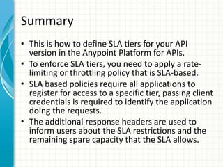 Rate Limiting - SLA Based Policy | PPTX