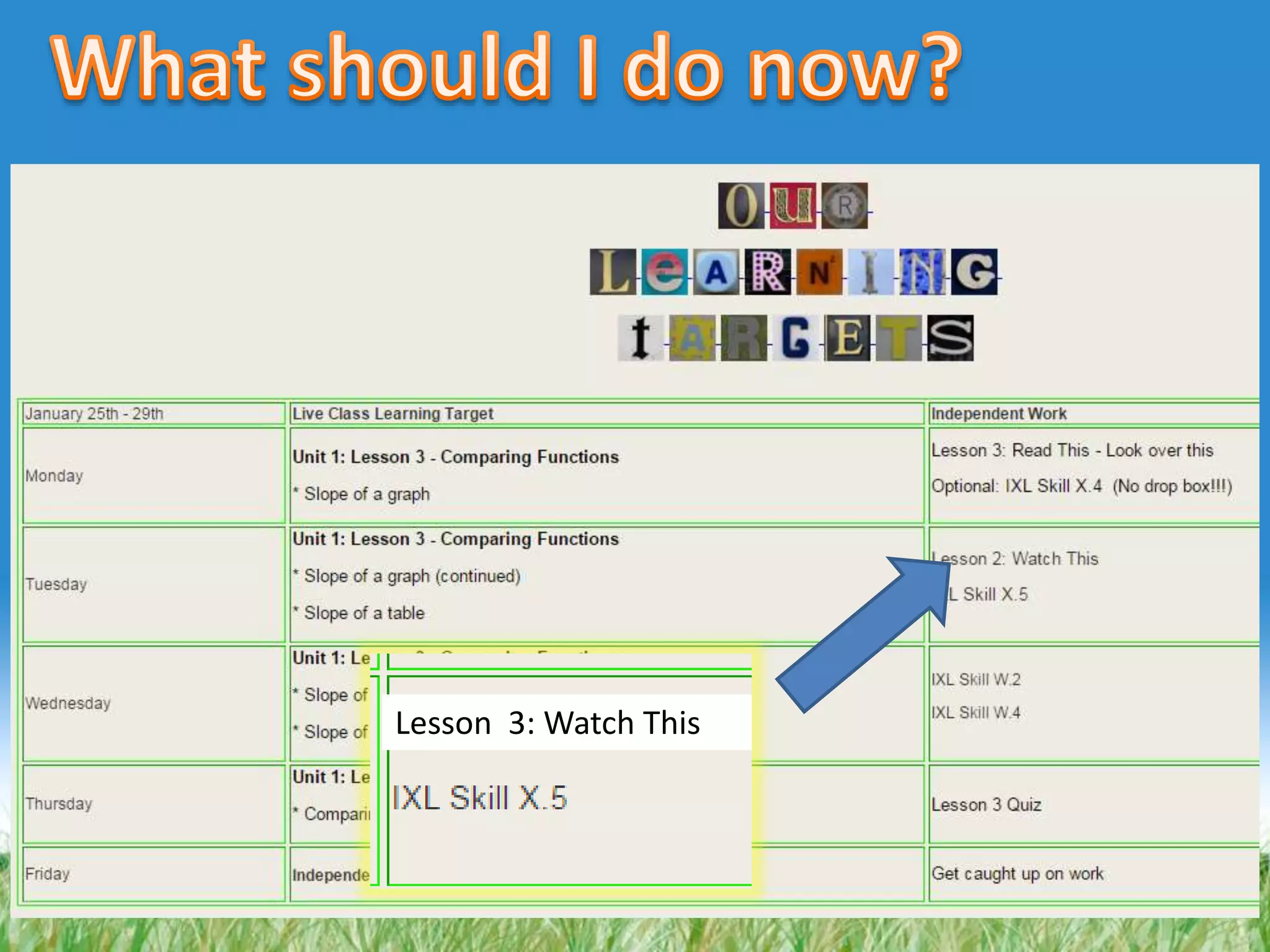 Lesson 3: Watch This
 