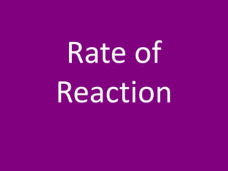 Rate of
Reaction
 
