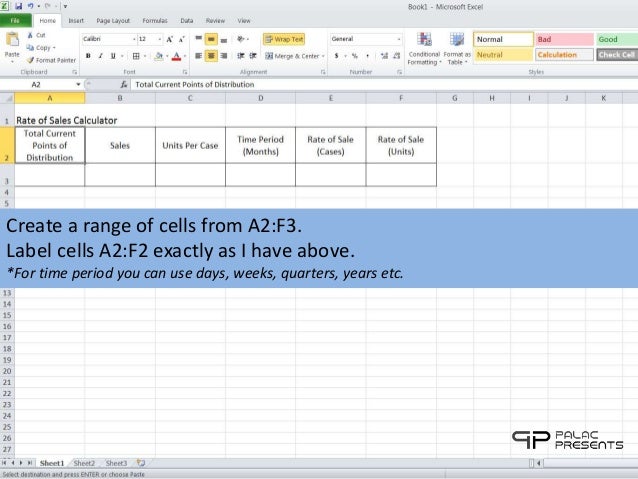 rate of sales calculator for microsoft excel