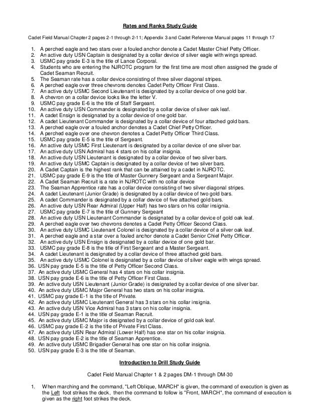 Advancement Exam Study Guides