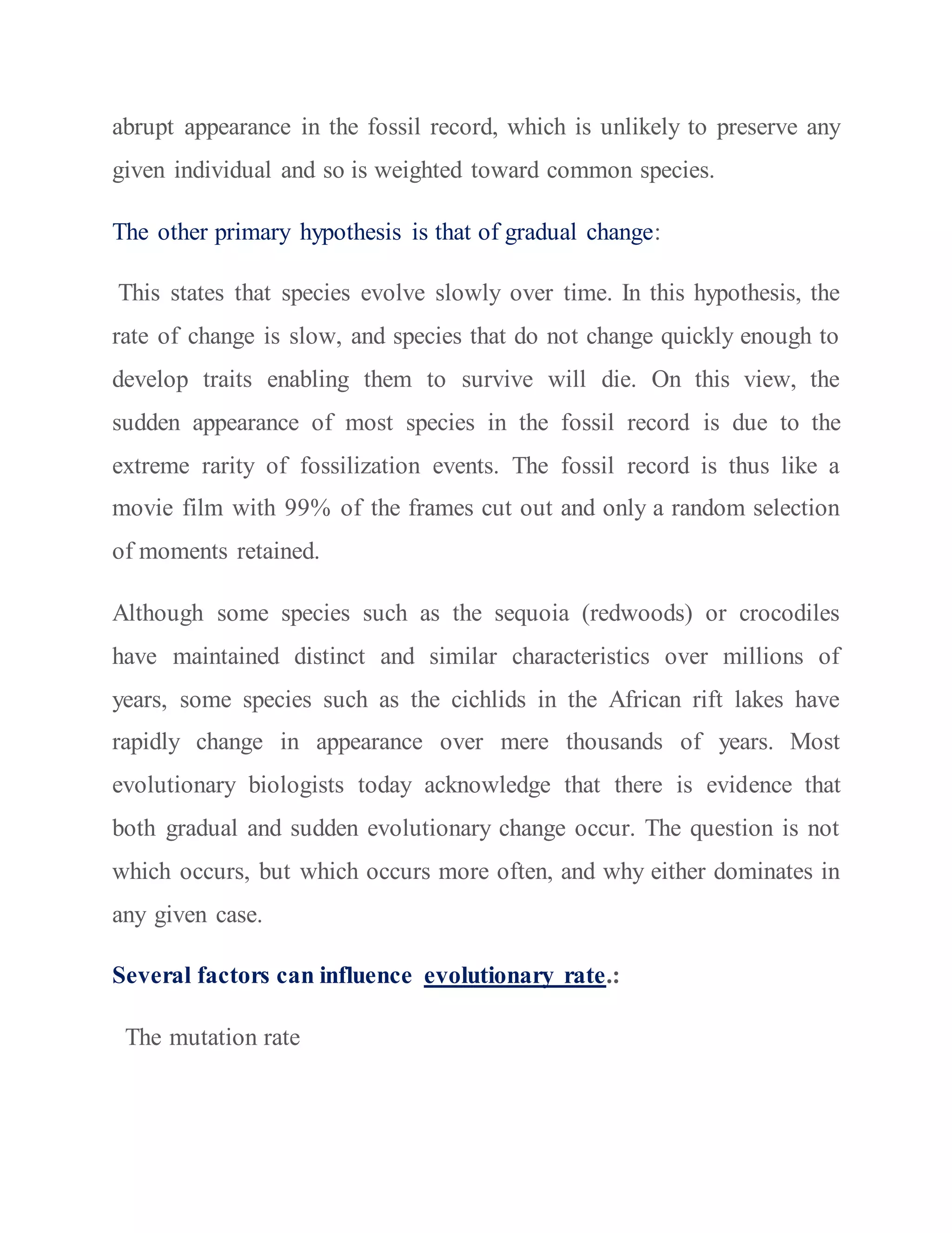 Rates and trends of evolution