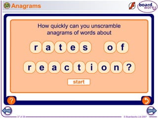 © Boardworks Ltd 200737 of 39
Anagrams
 