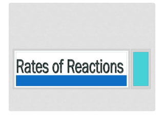Rates Of Reactions