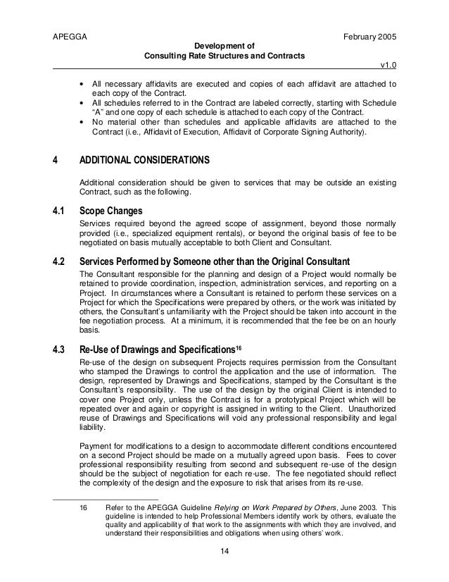 Development of Consulting Rate Structures and Contracts