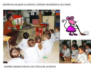 DESPRÉS DE SALUDAR A LA RATETA: CONTEM I RECORDEM EL SEU CONTE




 DESPRÉS CADASCÚ PINTA EL SEU TITELLA DE LA RATETA
 