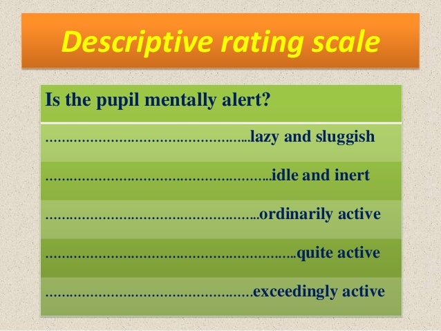 Rating and observation scale
