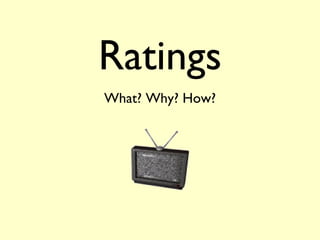 Ratings What? Why? How? 