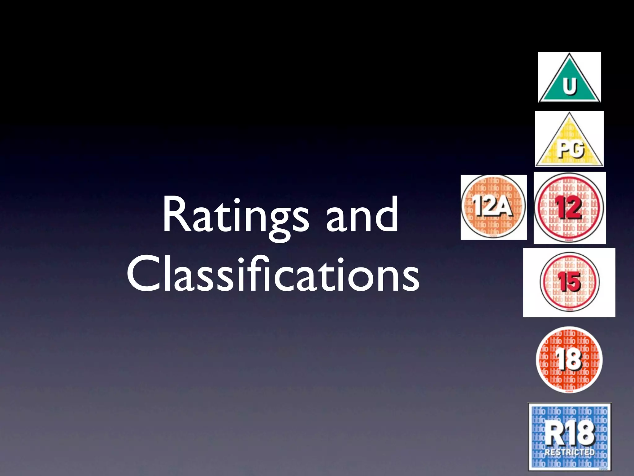 Ratings and
Classiﬁcations
 