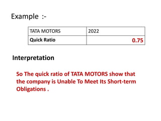 Ratio analysis of Tata motors | PPTX