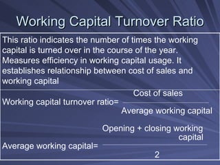 Working Ratio Ratio Analysis | PPT
