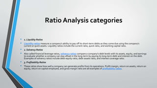 Ratio analysis