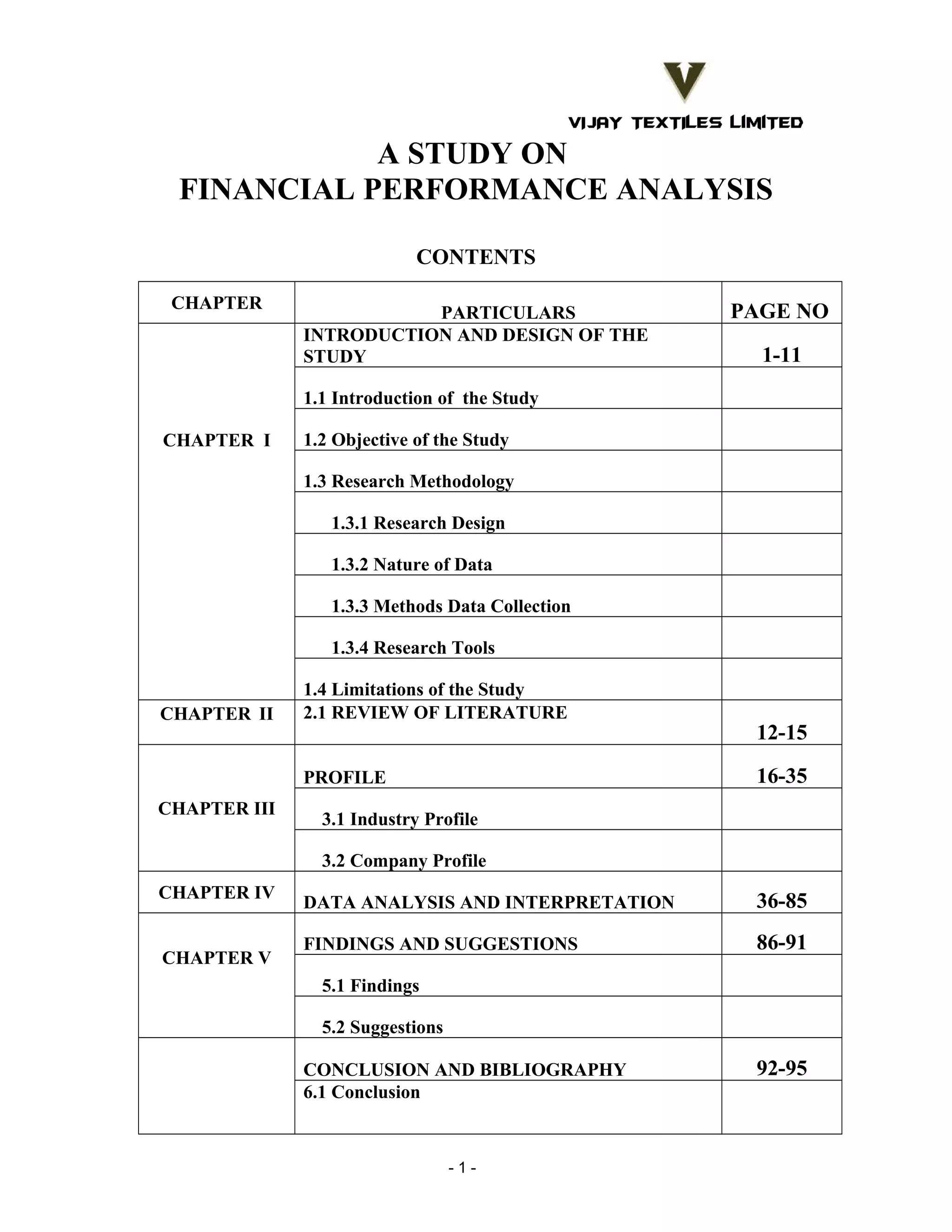 Ratio analysis vijay textiles PDF