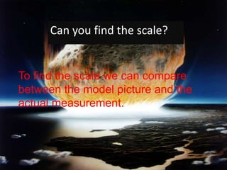 Can you find the scale?To find the scale we can compare between the model picture and the actual measurement.