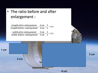 The ratio before and after enlargement :1 cm3 cm2 cm6 cm