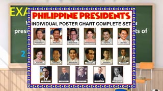 EXAMPLE #2
Write the ratio of the number of female
presidents to the number of male presidents of
the Philippines in different forms.
2 to 15 2 : 15
𝟐
𝟏𝟓
 