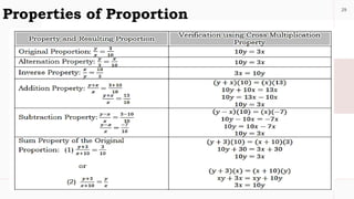 29
Properties of Proportion
 