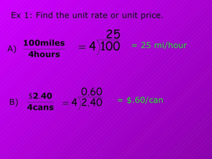 how to find the unit price