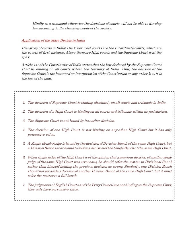 What is the importance of ratio decidendi picture