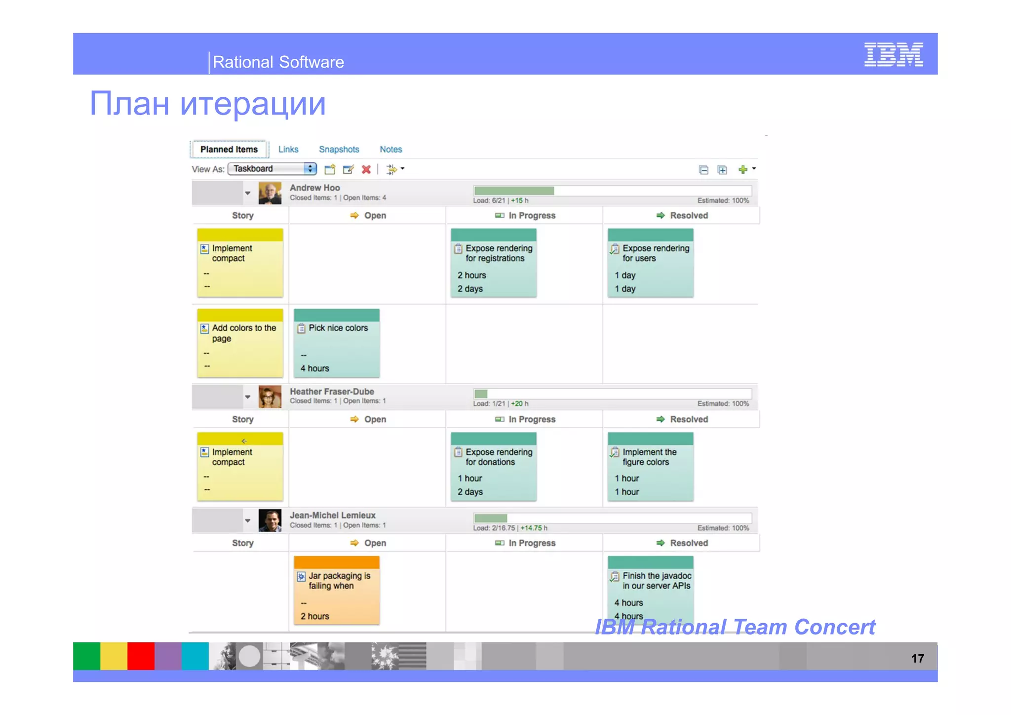Rational Software




                    IBM Rational Team Concert
                                                17
 
