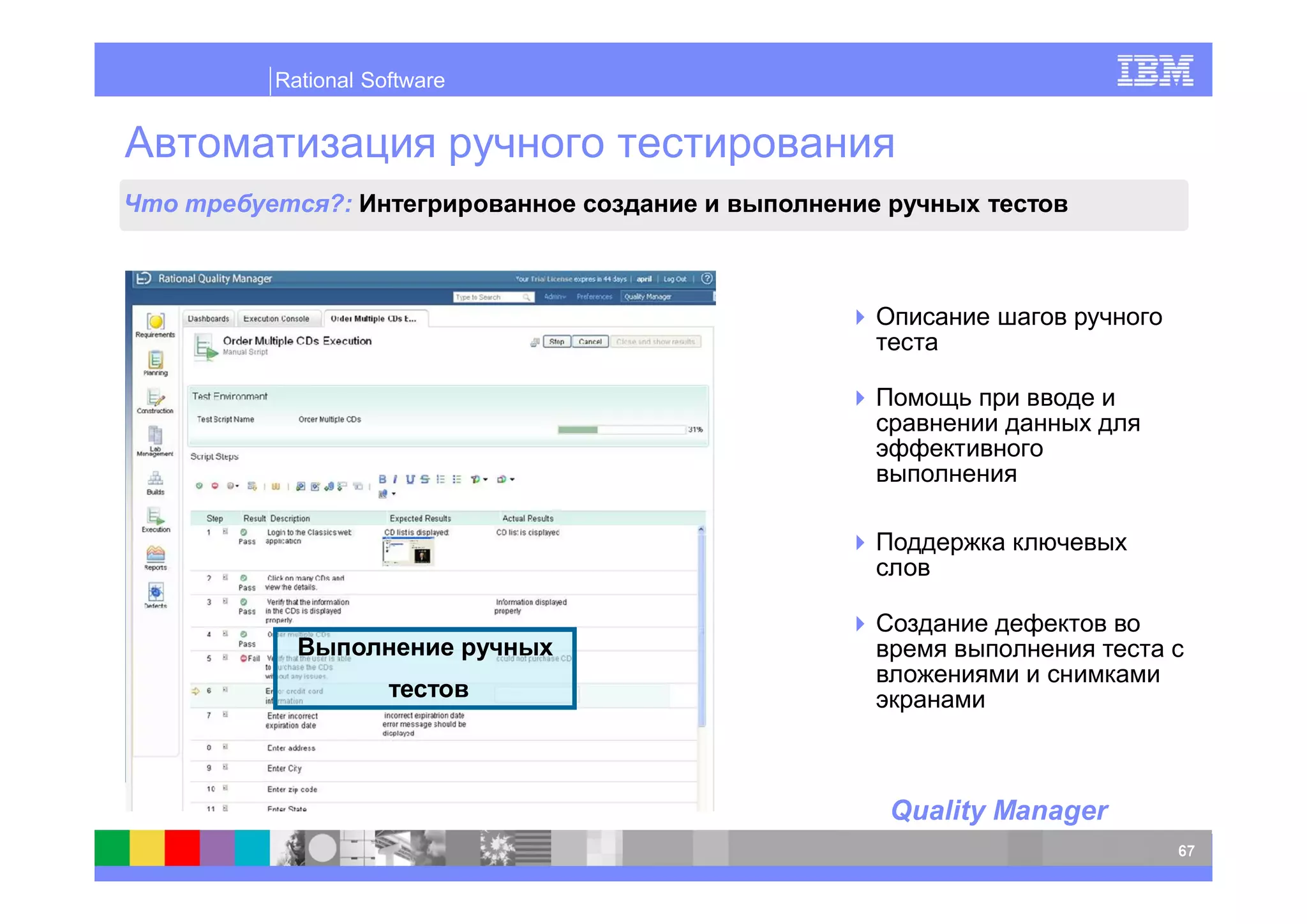 Rational Software




     ?:




                    Quality Manager
                                      67
 