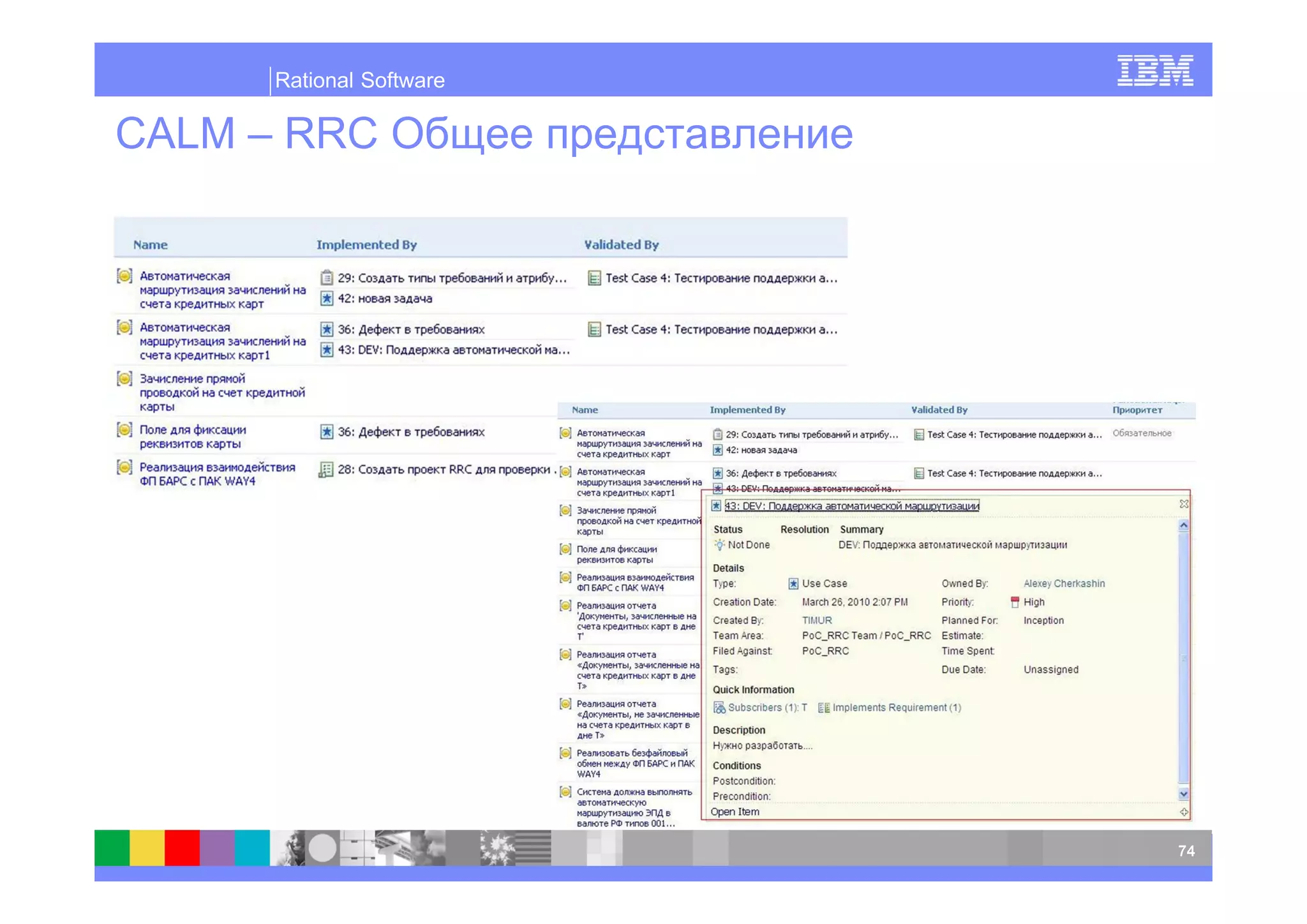 Rational Software

CALM – RRC




                          74
 