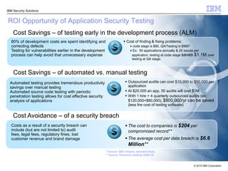 Why are Web Applications so Vulnerable?7Developers are mandated to deliver functionality on-time and on-budget - but not to develop secure applicationsDevelopers are not generally educated in secure code practicesProduct innovation is driving development of increasingly complicated software for a Smarter PlanetNetwork scanners won’t find application vulnerabilities and firewalls/IPS don’t block application attacksVolumes of applications continue to be deployed that are riddled with security flaws… …and are non compliant with industry regulations