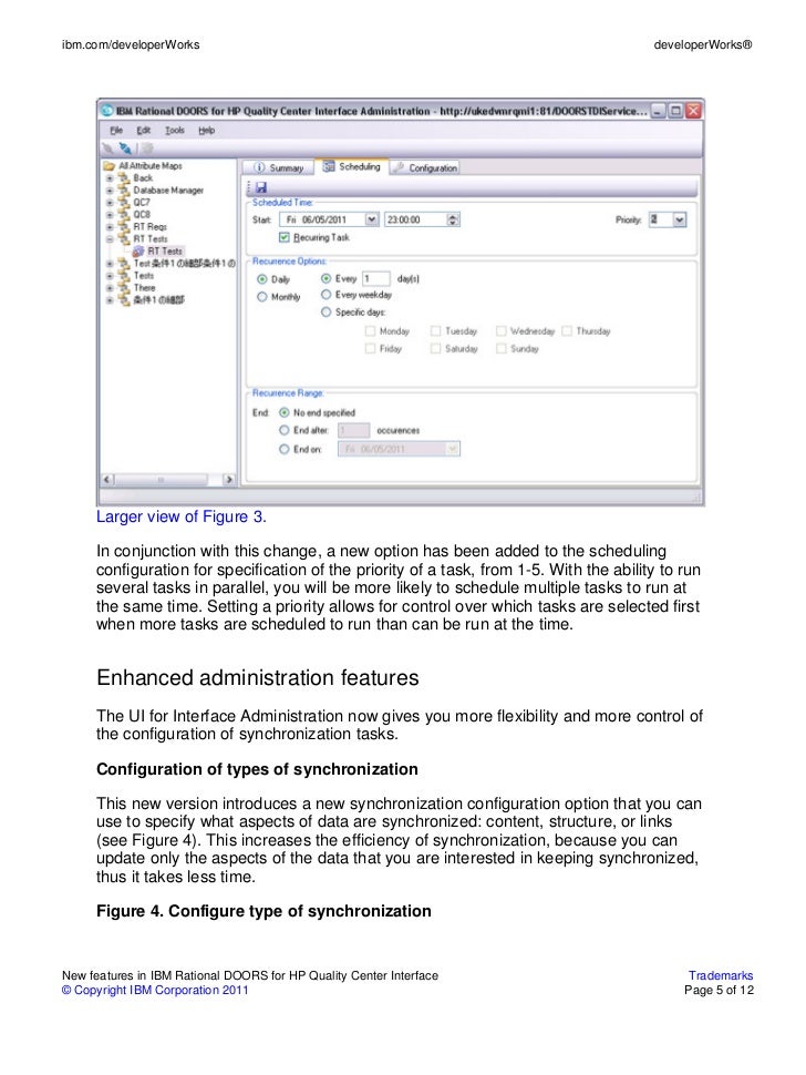 New features in IBM Rational DOORS for HP Quality Center Interface
