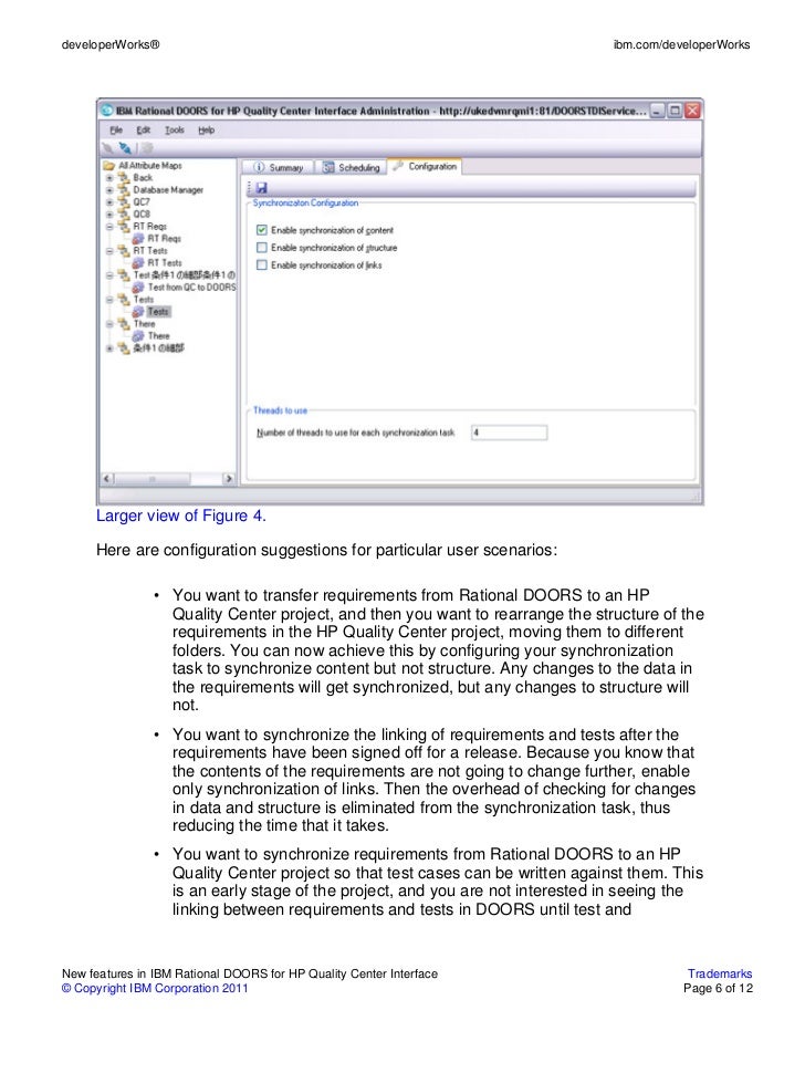New features in IBM Rational DOORS for HP Quality Center Interface