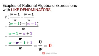 Rational algebraic expression (computer science)