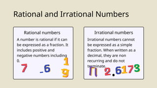 Not Rational Numbers Rational and Irrational Numbers Presentation.pptx