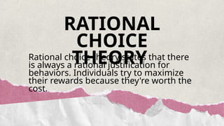 Maximising Choice Rational Choice Theory. Rational Choice Theory. | PPTX
