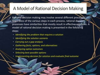 Rational decision making and long term decisions | PPTX