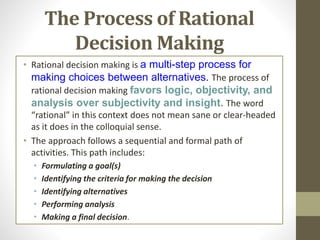 Sensible Rational Rational decision making and long term decisions | PPTX