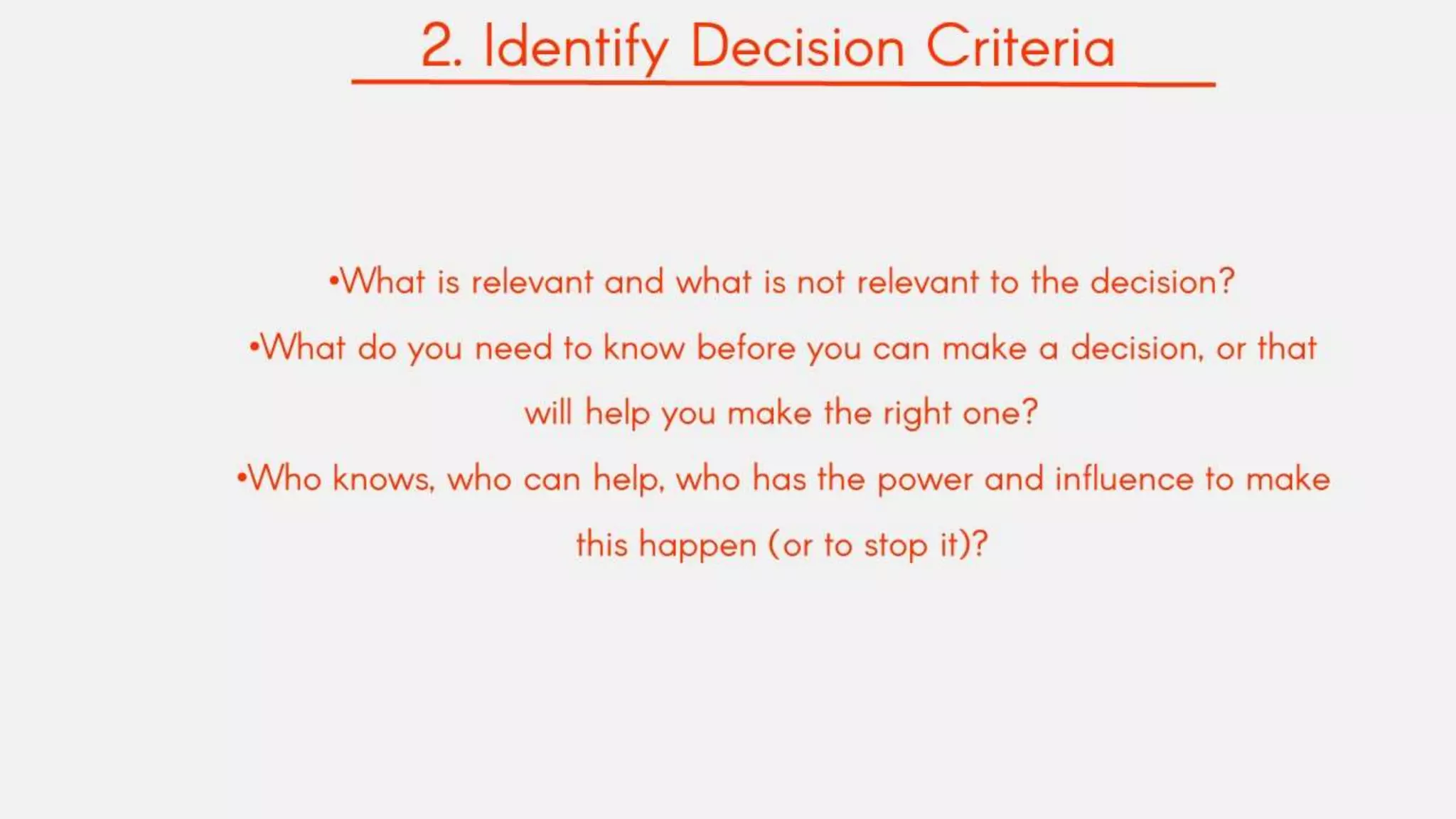 Rational decision making model