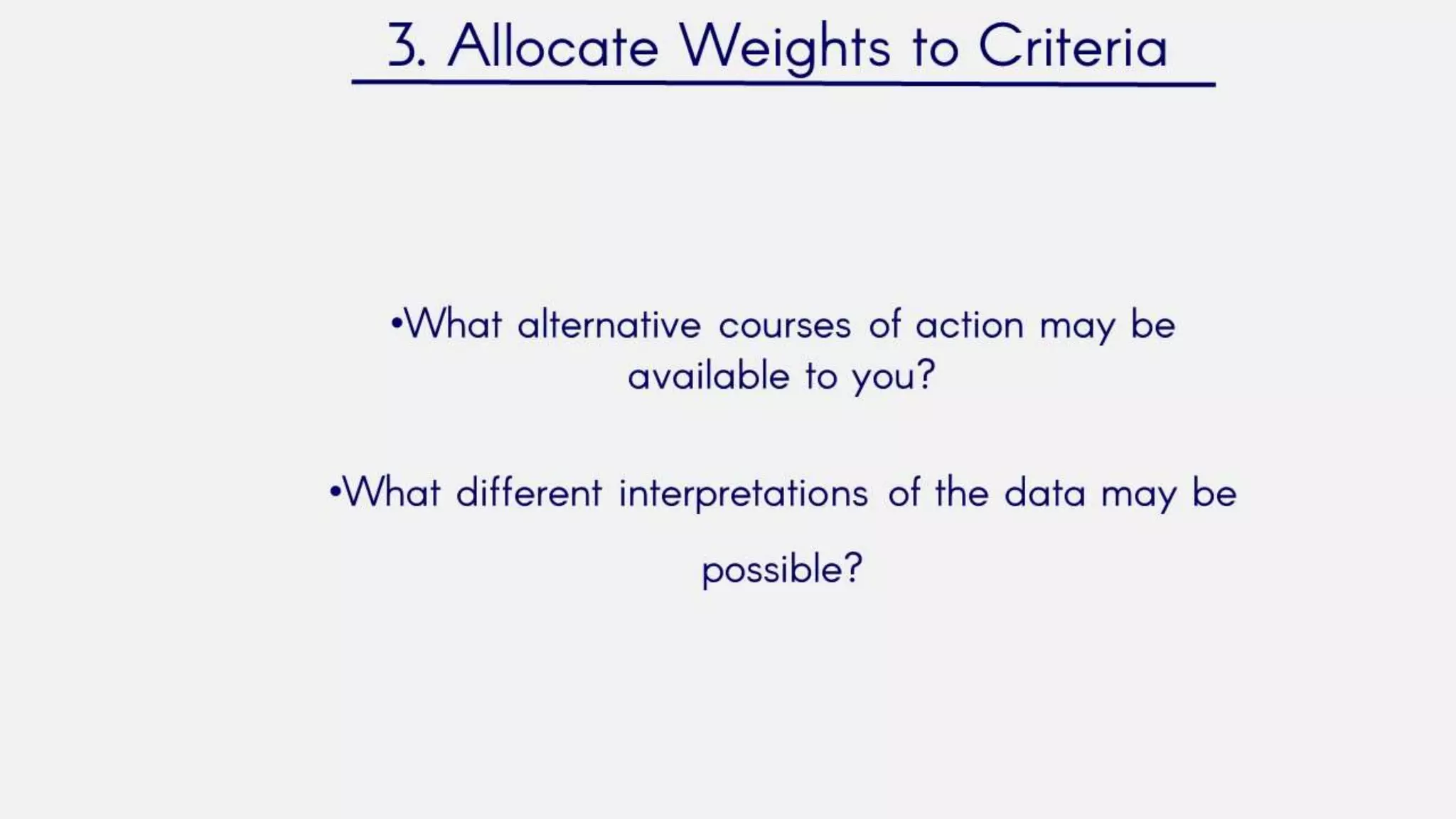 Rational decision making model