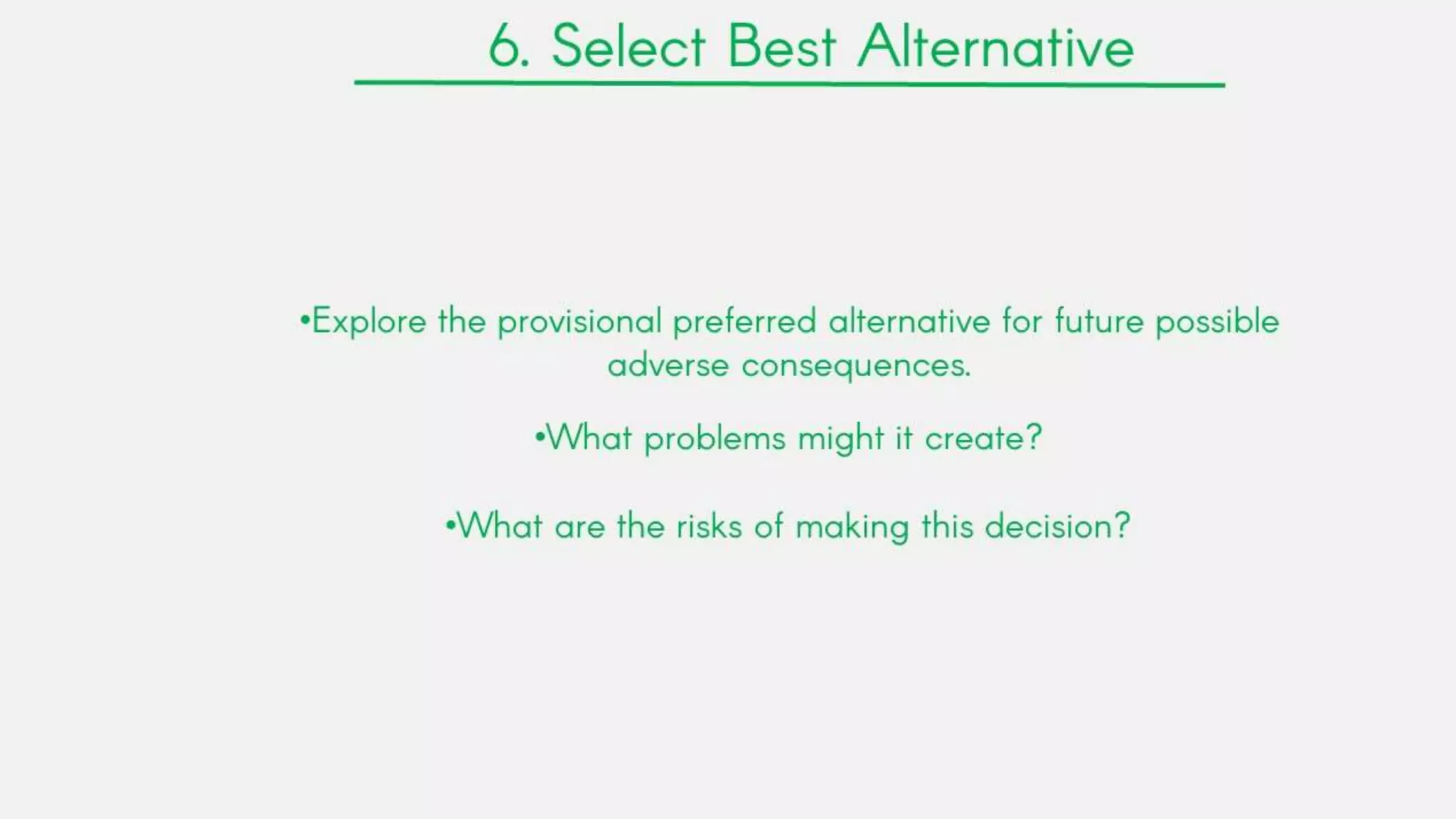 Rational decision making model