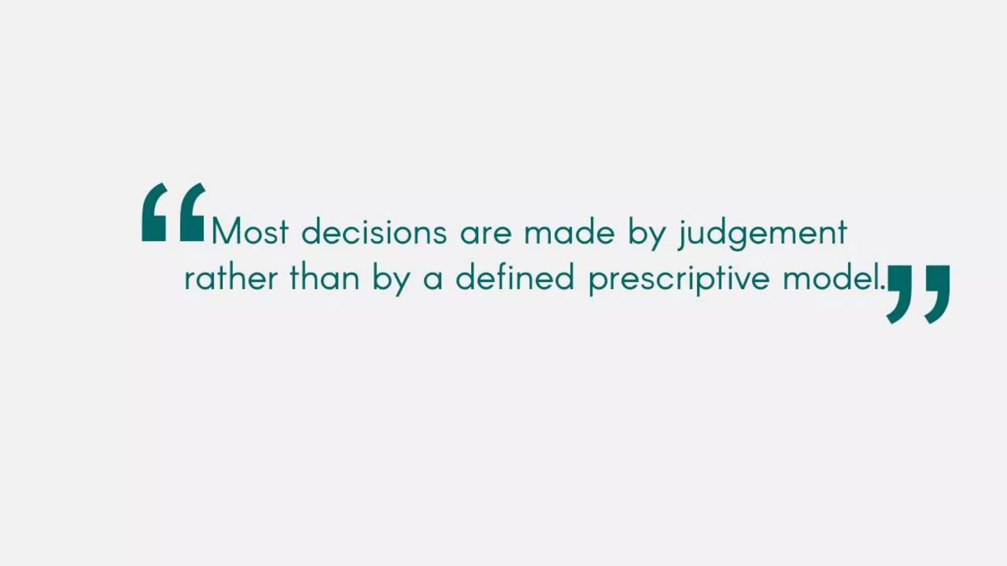 Rational decision making model