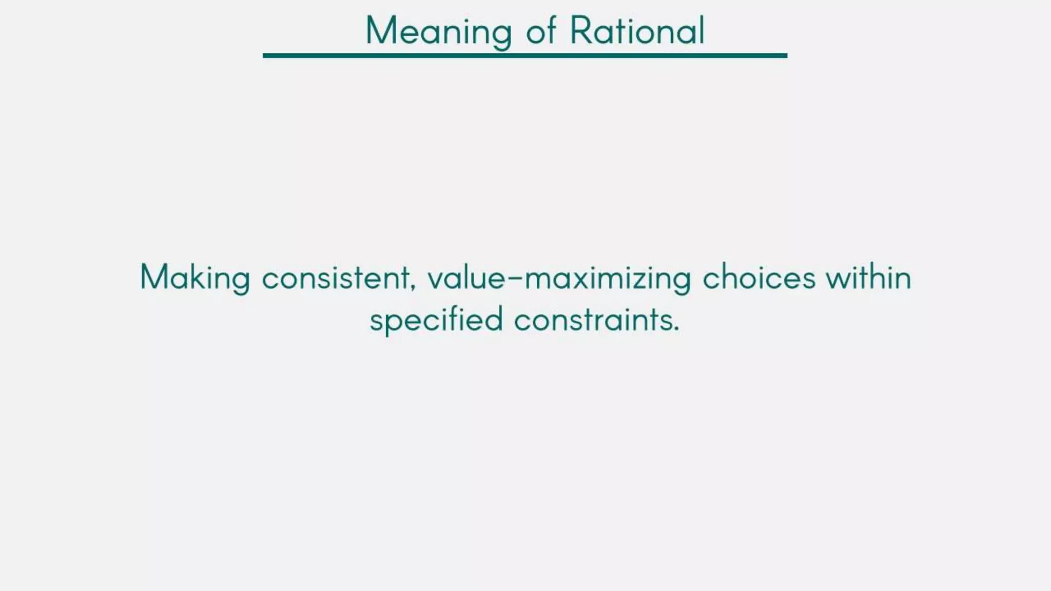 Rational decision making model
