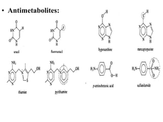 • Antimetabolites:
 