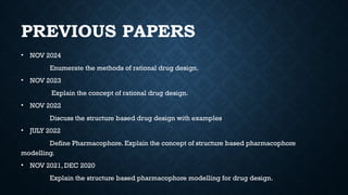 Rational Drug Design Methods Mpharm pharmacology | PPTX