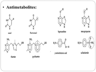 • Antimetabolites:
 
