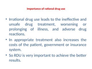 Rational Drug USe - Pharmacotherapeutics -1 | PPTX